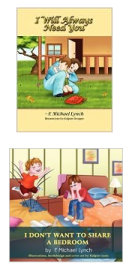 Two pictures of a girl and boy in the living room.